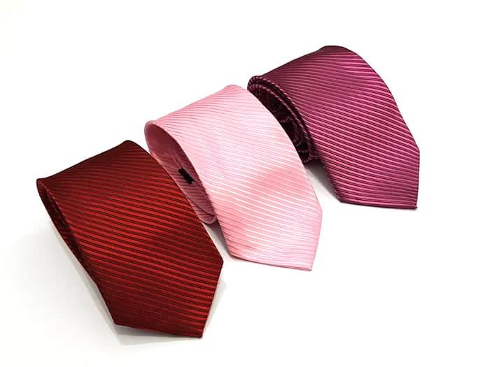 3 Pcs Dasi Pria Salur Slim Tanggung MARUN - PINK - PINK FUSHIA