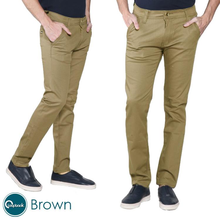 Celana Chino Pria Slim fit Hugo Gold / Gold Smith Premium Quality By Loopback