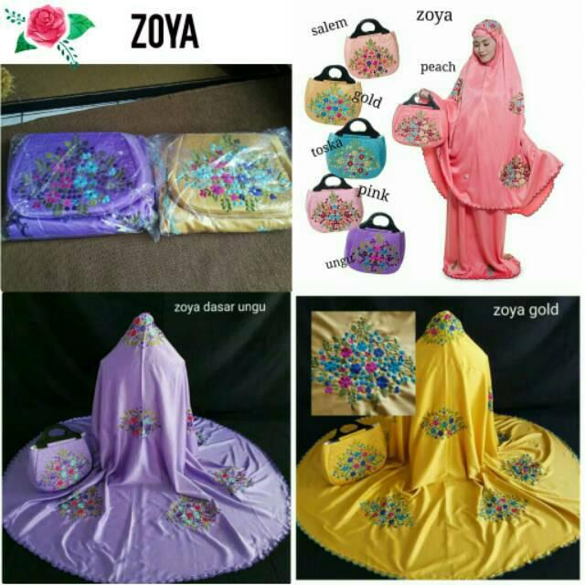 PROMO BIG SALE !!! Mukena Sutra Satin Zoya - Mukena Bordir Handmade Tas Kayu Hanger MUKENA TERLARIS Salem