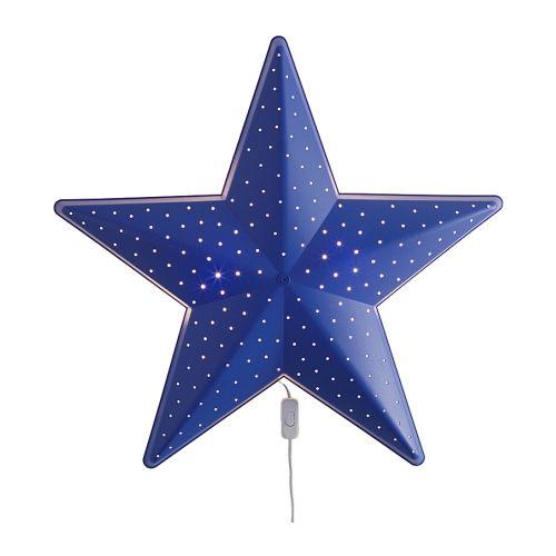 IKEA Lampu Dinding Kamar Tidur Anak Dekorasi Rumah Model Bintang Biru Smila Stjarna Wall Lamp