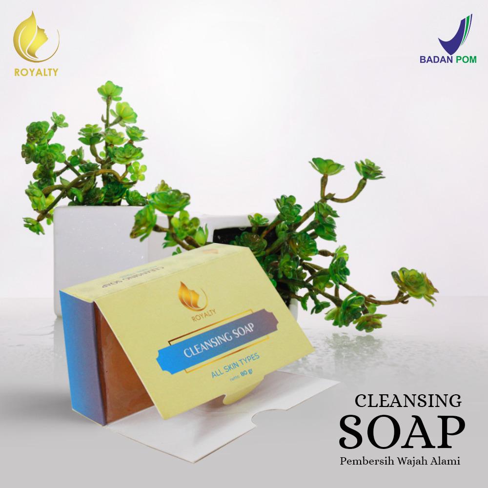 Sabun Wajah Alami Untuk Kulit Sensitif Royalty Cosmetic Soap Cleansing Penghilang Noda Bekas Jerawat Komedo dan Flek Hitam Untuk Membersihkan Wajah Dari Jerawat Dan Komedo