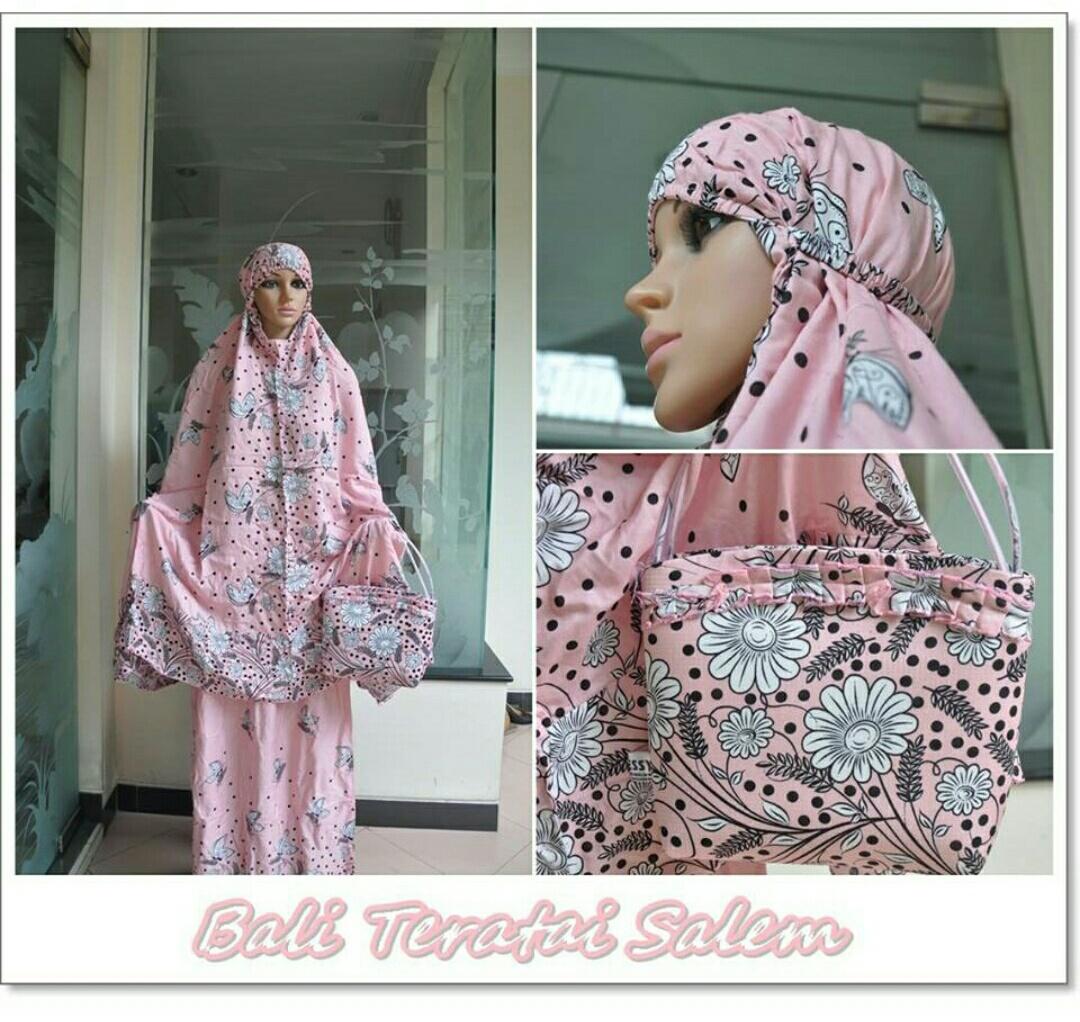 Mukena bali motif bunga teratai