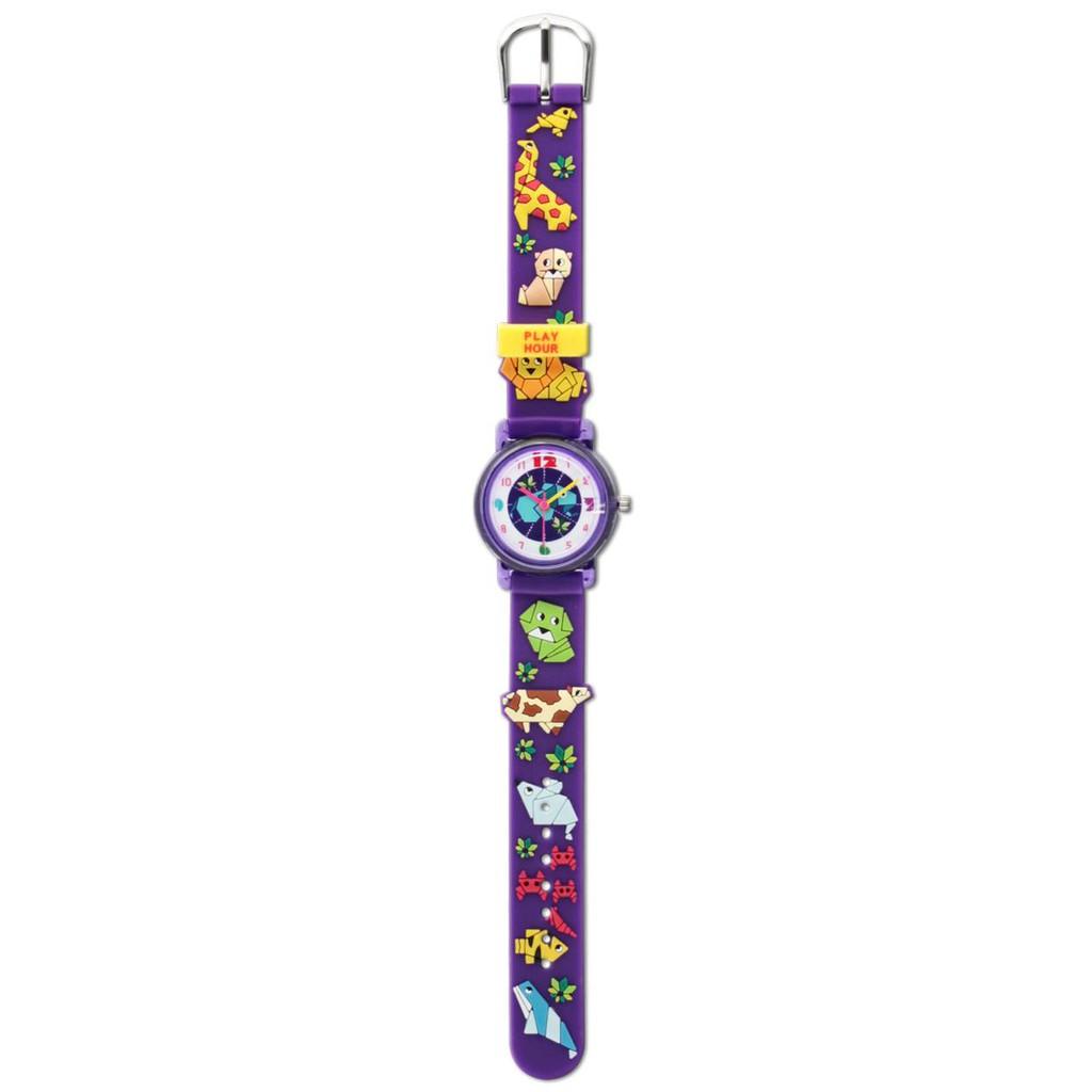 LINKGRAPHIX KT08 ALIVE SIZE SS JAM TANGAN ANAK ANIMAL ORIGAMI - UNGU FASHION ANAK