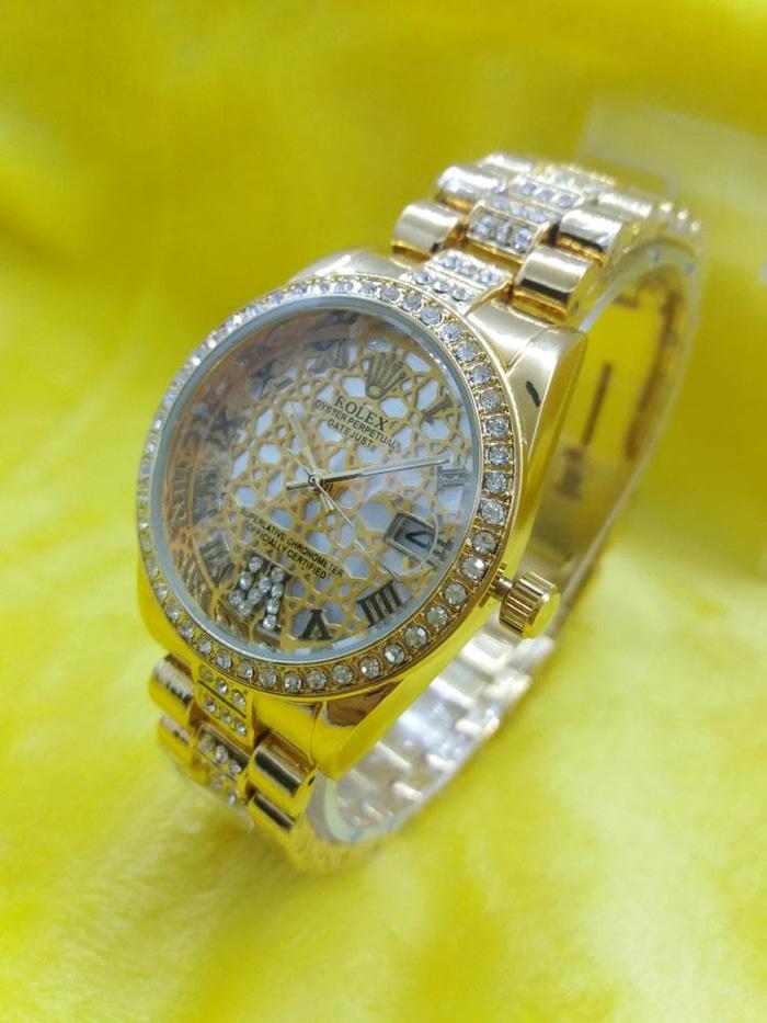 Jam TANGAN WANITA ROLEX MADU ROMAWI