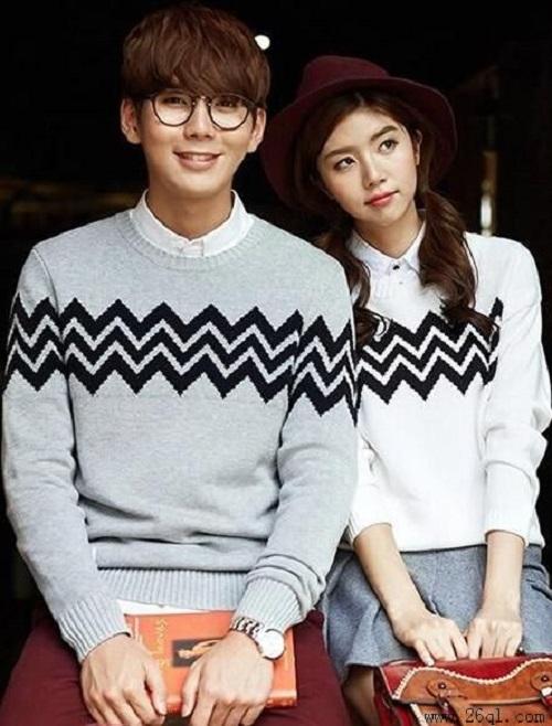 cs - sweater pasangan / couple babyterry zigzag l multi warna l abu-abu l