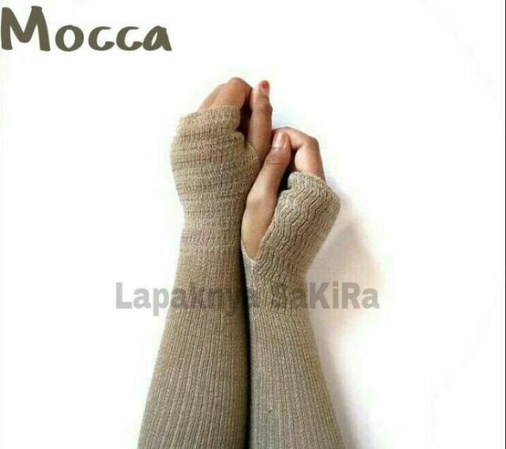 Butik Aisyah Manset Tangan Rajut Handsock Jempol Wanita