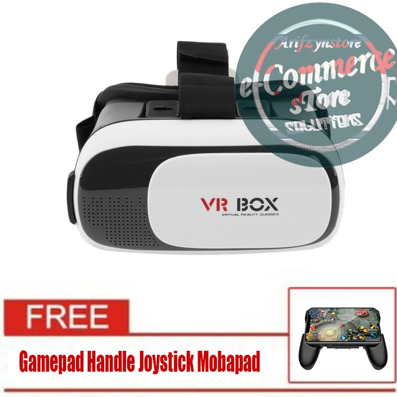 VR BOX Generasi 2 Virtual Reality 3D Glass Gamepad + Gamepad Handle Joystick Mobapad Original
