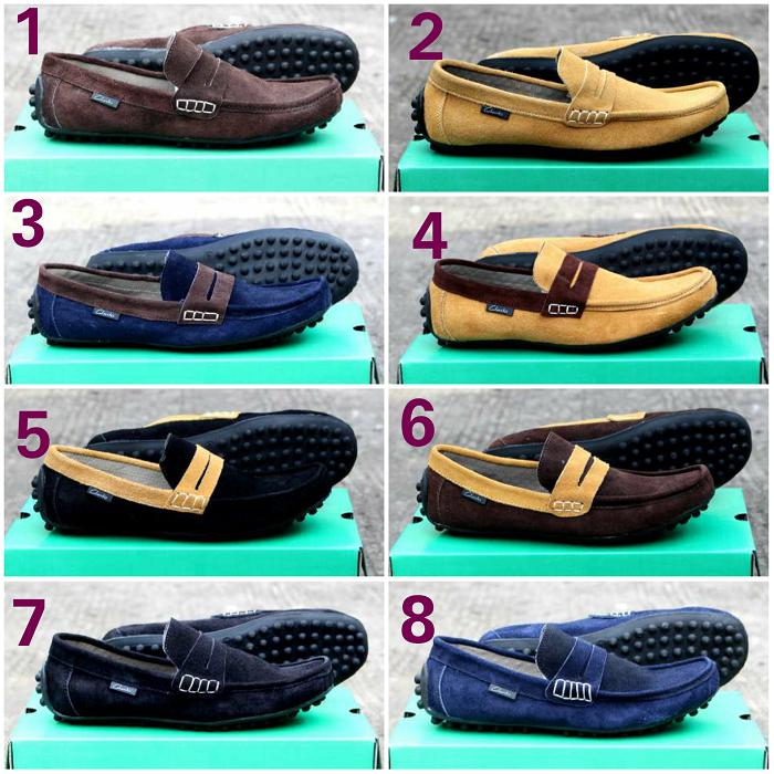 Promo sepatu clarks slop combin kulit suede santai pria original leather Diskon