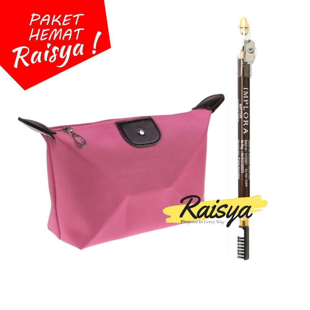 Implora Pensil Alis Dan Raisya Tas Pouch Kosmetik Pink