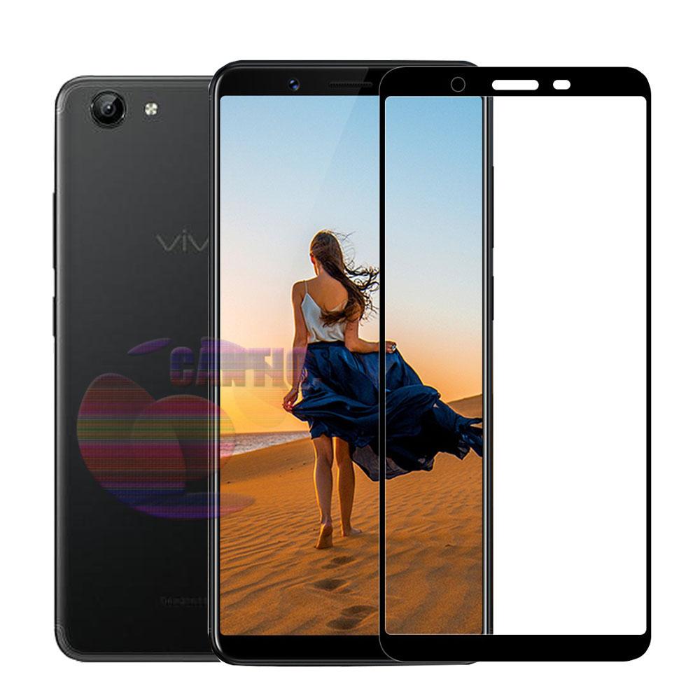 Tempered Glass Full Screen Black Vivo Y71 9H Screen Anti Gores Kaca / Screen Guard / Screen Protection / Temper Vivo Y71 / Pelindung Layar Kaca Full Vivo Y71 / Depan Only / Temper Full Layar Melengkung - Black / Hitam