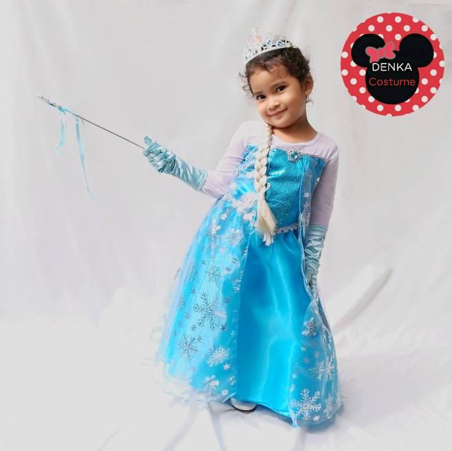 Baju Kostum Anak Princess ELSA Frozen Butterfly Gaun Pesta Ulang Tahun