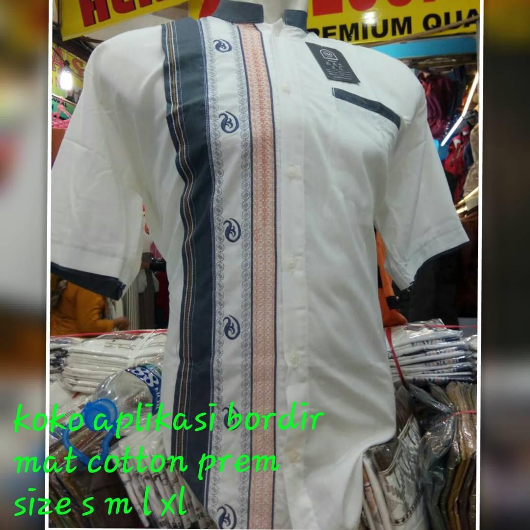 Baju Muslim Original Baju Koko Aplikasi Bordir Cotton Premium Baju Atasan Pria Pakaian Lebaran Casual Baju Koko Pria Modern Atasan Trendy Model Terbaru