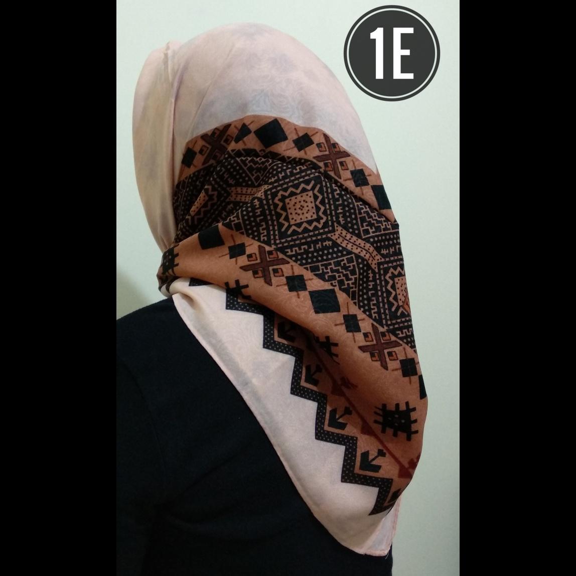 Hijab impor - Jilbab segiempat - Bahan Cotton Emboss - Motif Songket