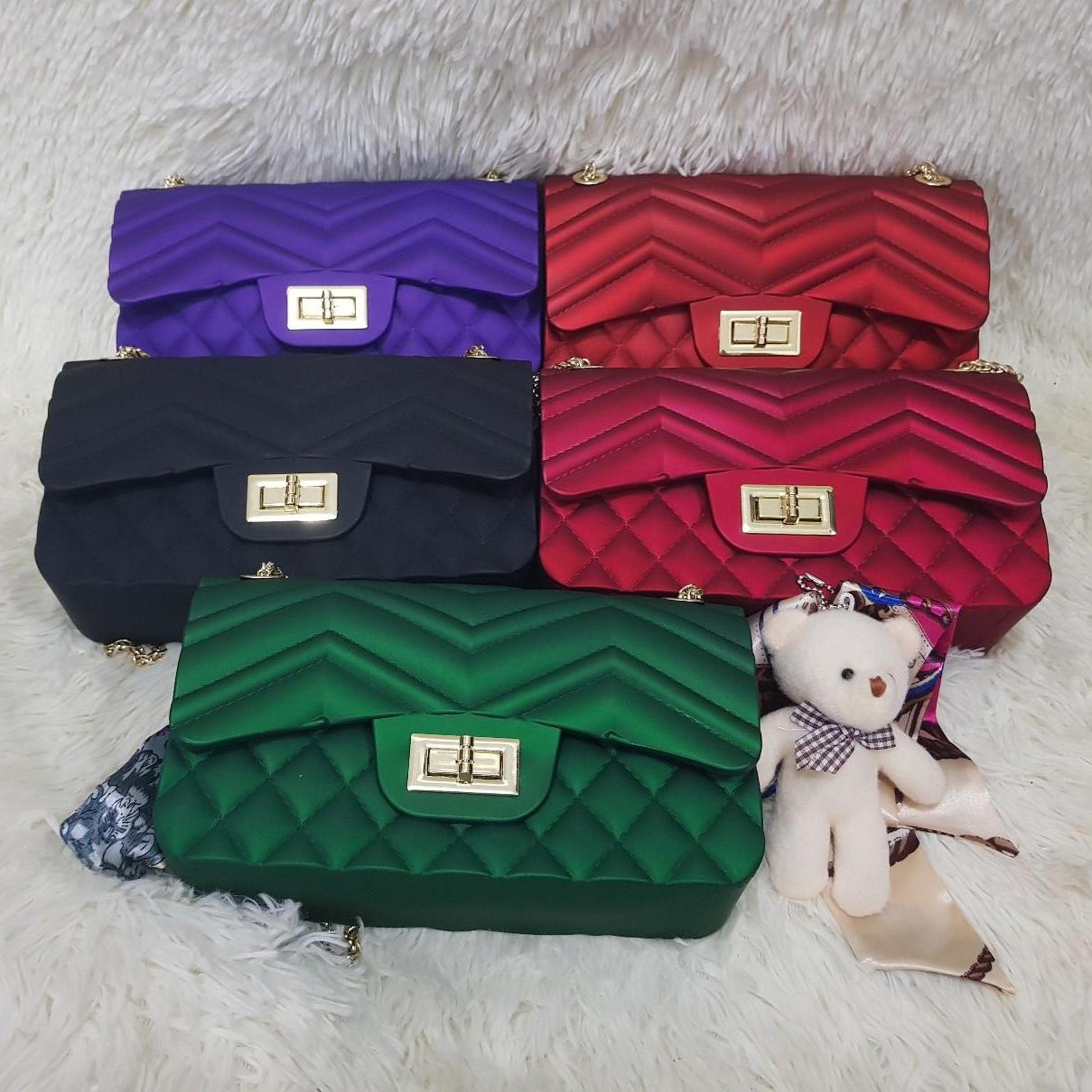 tas jelly matte selempang wanita fashion wanita new model 2018 BISA BAYAR DITEMPAT ukuran sedang panjang 22cm-tas wanita-Tas fashion import-Tas selempang wanita