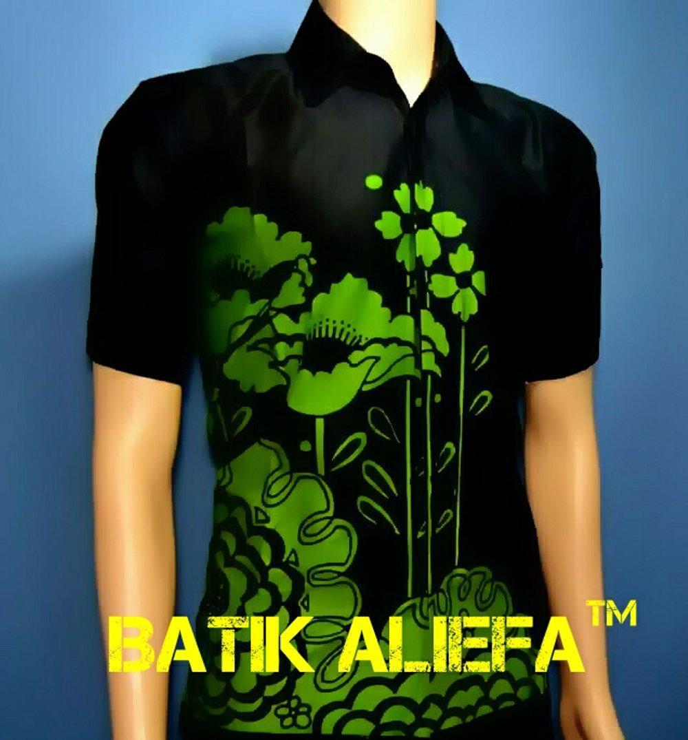 Kemeja Hem Baju Batik Pria Bunga Hitam Hijau Trand Fashion Pekalongan Indonesia Terbaru di lapak Batik Aliefa Pekalongan aliefa99