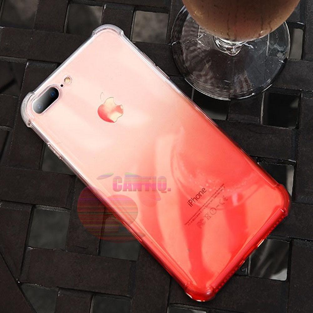 Case Anti Shock Gradient iPhone 8 Plus Ukuran 5.5 inch Ultrathin Anti Crack Elegant Softcase Anti Jamur Air Case 0.3mm / Silicone Iphone 8G+ / Soft Case / Silikon iphone 8G Plus Anti Crack Warna / Case Hp / Case iphone 8 Plus - Merah / Red