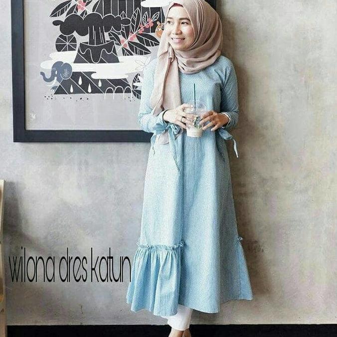 Gamis Sehari Hari / Baju Wanita Murah / Dress Muslim : Wilona Dress Ghtpoef