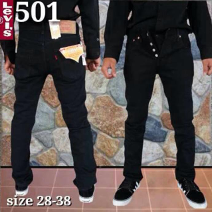 Celana Levis501 Hitam Pekat Original Import - 77Nx2l