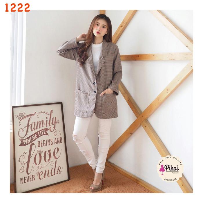 blazer modern / outer zara murah / luaran kotak kotak / blazer kerja / blazer kekinian / berskha blazer murah / luaran korea - MILO