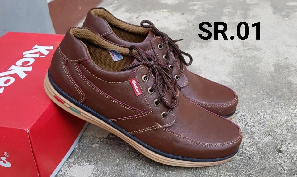 Kickers - Sepatu Casual Pria 100% Kulit Asli Sapi Warna Hitam & Coklat 01