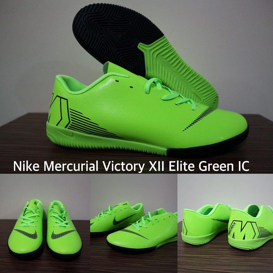 SEPATU FUTSAL NIKE MERCURIAL VICTORY XII ELITE GREEN IC + GRADE PREMIUM + BOX ORIGINAL !