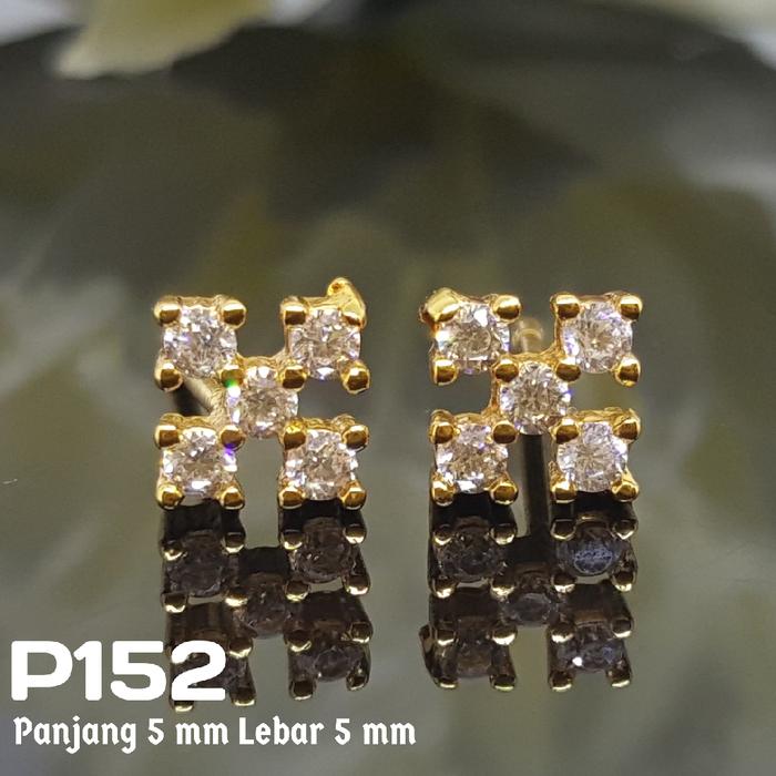 P152 Anting Tusuk Giwang Berlian - Perhiasan Imitasi Xuping Lapis Emas