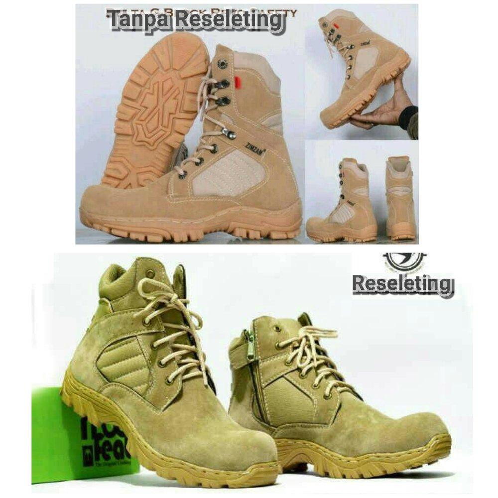 Promo Sepatu tracking gunung zimzam delta Tan dan moofeat reseleting cream boots safety ujung besi kerja pria#artis#anak jalanan rcti#polisi#tni#net tv Fashion