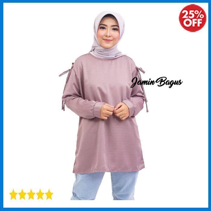 Lagi Trend Baju Atasan Wanita Muslim Super Murah HANA BLOUSE Bahan Berkualitas Model Kekinian Real Pict