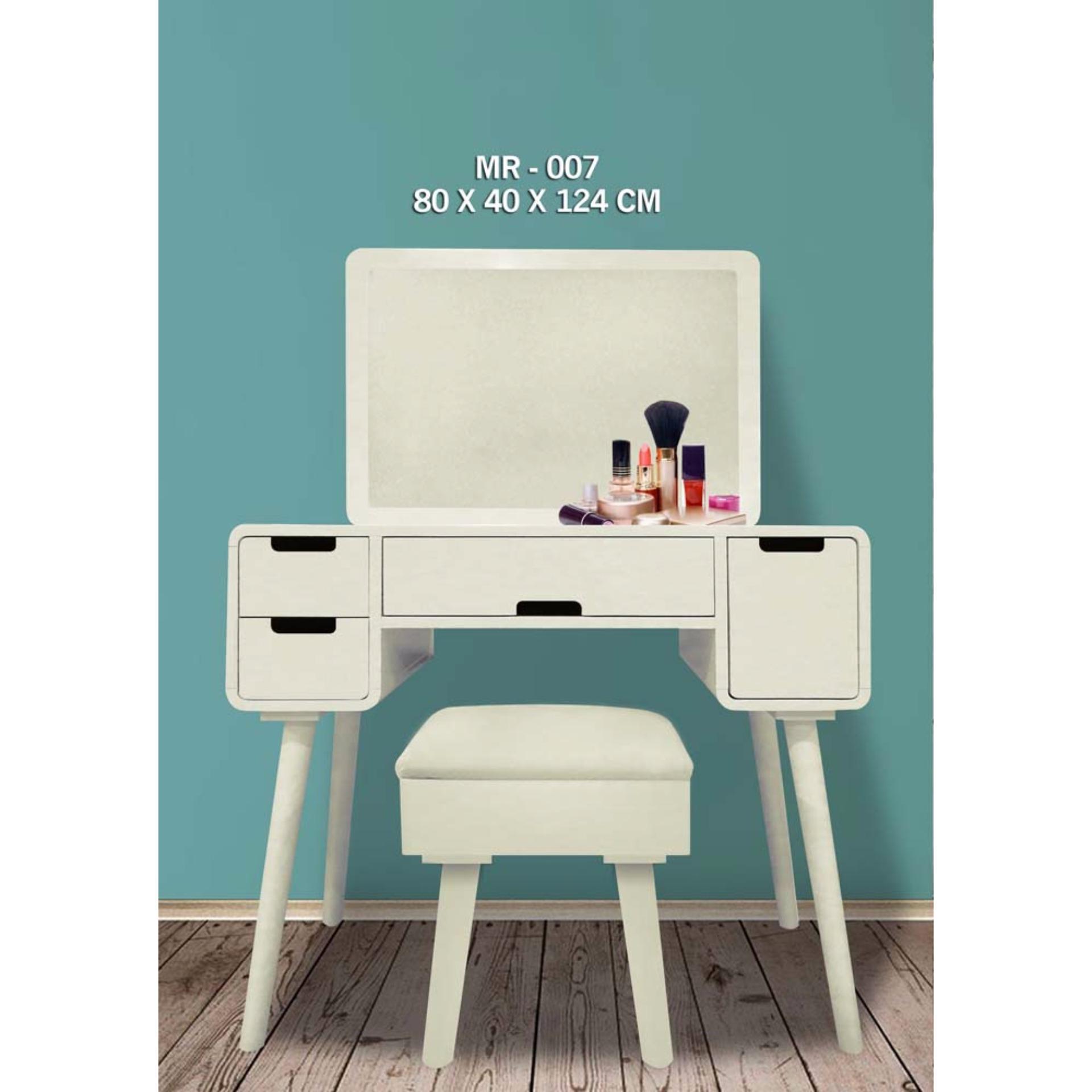 Dove's Furniture Meja Rias Minimalis MR-007 - 3 macam ukuran laci - putih