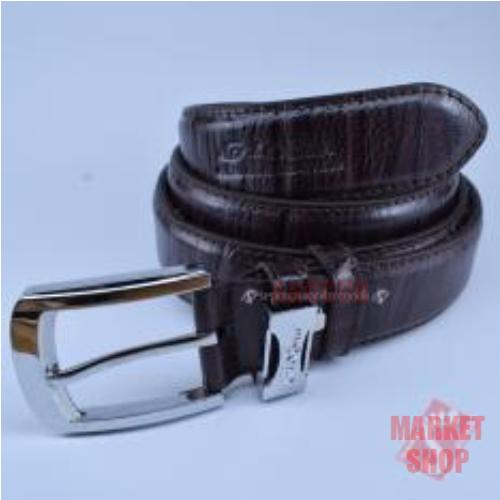 Sabuk Ikat Pinggang Gesper Kulit Asli Pria Original Coklat Tua Gio GIO-003