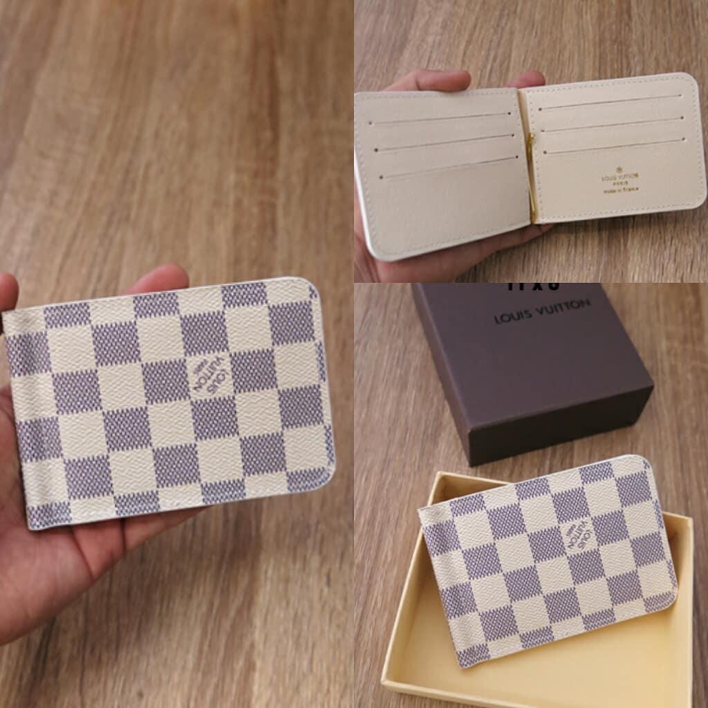 dompet wallet Louise Vuitton damier horizontal cream