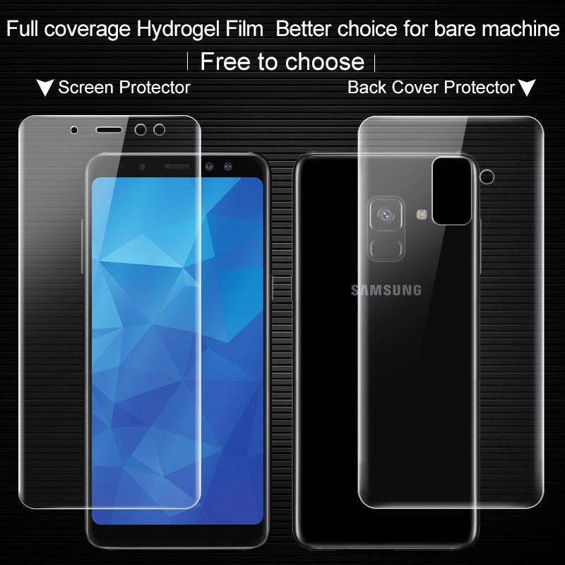 Untuk Samsung Galaxy A8 2018 Smartphone Depan Ponsel/Kembali Pelindung Layar Imak 0.15 Mm Ultra Tipis Hydrogel untuk A8 2018 3D Fi -Intl