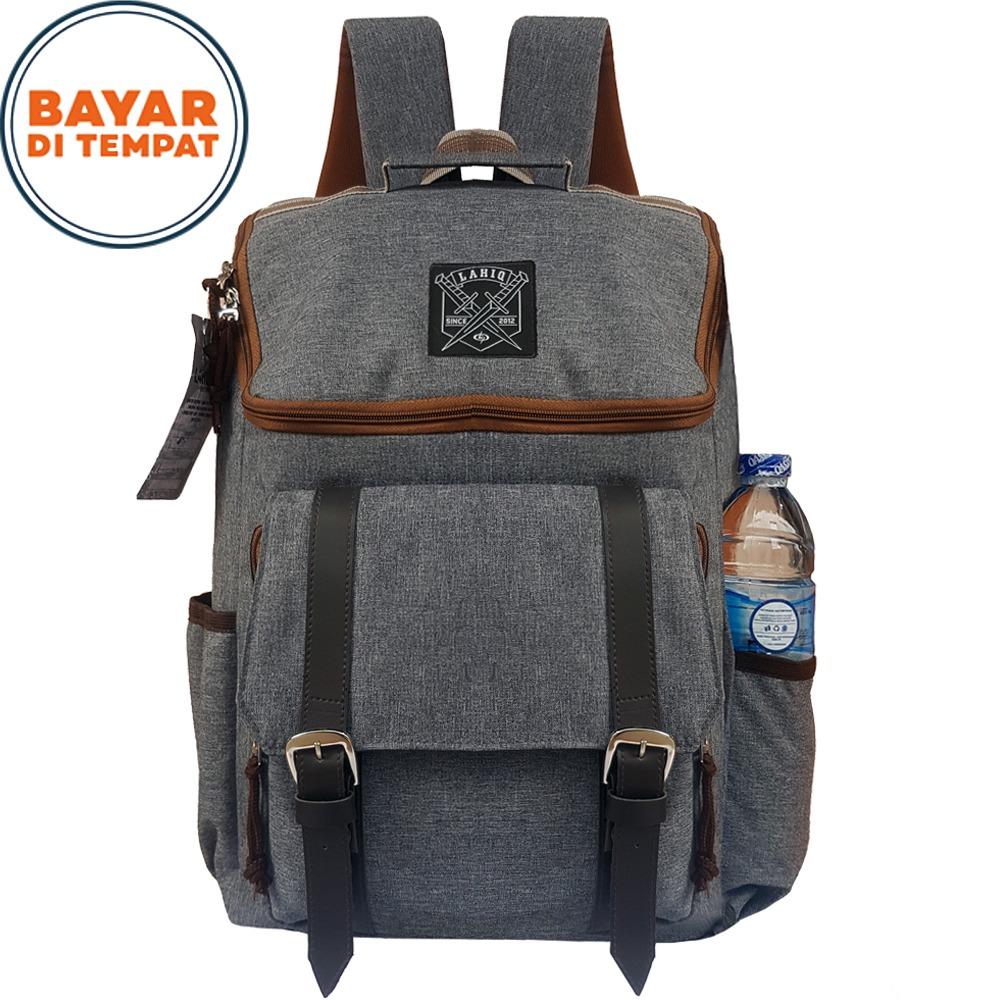 Backpack Pria Wanita Tas Ransel Tas Sekolah Tas Korea - Grey