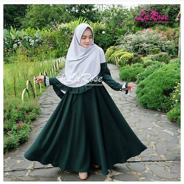 TJK Fashion LA ROSE Syari Baju Gamis Muslimah Syari Modern Terbaru