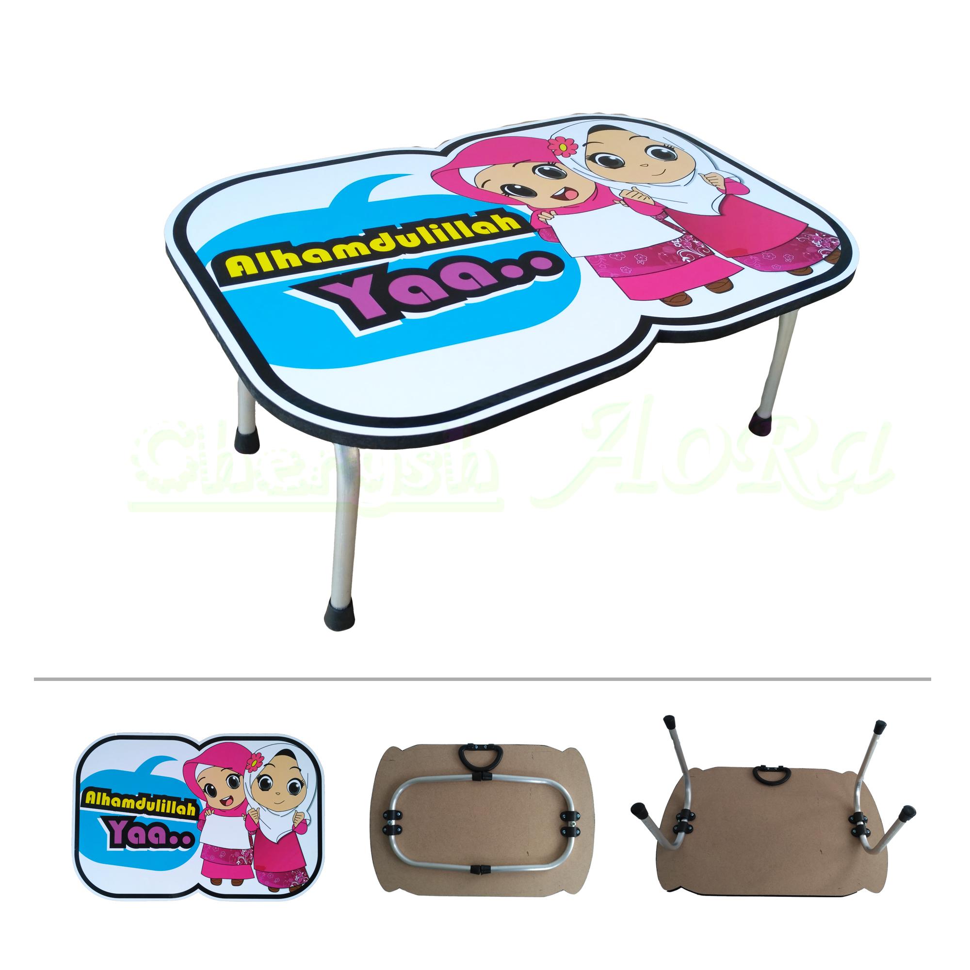 meja belajar anak / meja menggambar / meja mewarnai / meja laptop / meja lipat karakter muslim - alhamdulilah