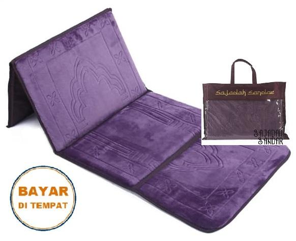 (UNGU) 1 Sajadah Sandar Surabaya 100% Premium Quality Sajadah Lipat Portable Beludru