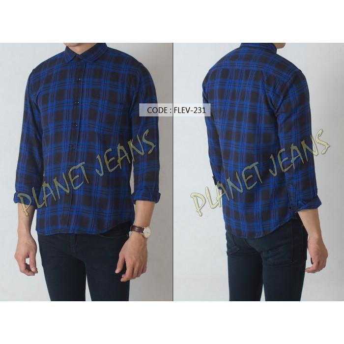 JUAL KEMEJA TANGAN PANJANG BAHAN FLANEL / FLANNEL COWOK #FLEV43 -