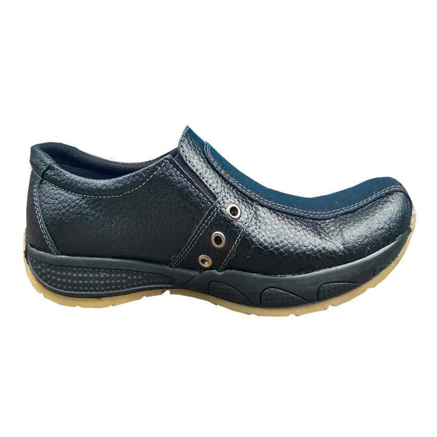 QiqiAji / Sepatu 100% Kulit Asli / Sepatu Pria / Sepatu Casual / Sepatu Kantor / Sepatu Kerja - Black