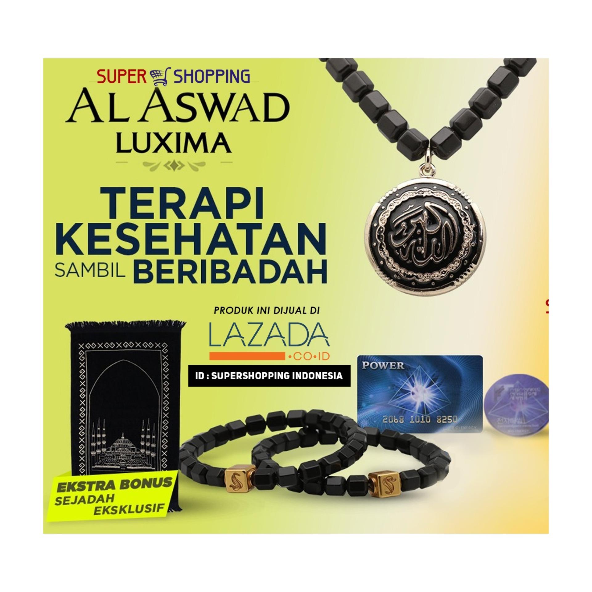AL ASWAD LUXIMA - ISI 1 Kalung dan GRATIS 2 Gelang Kesehatan dan Sajadah