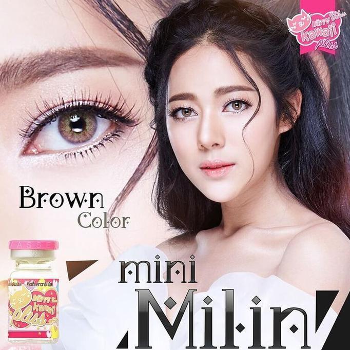 Original Softlens Kitty Kawaii Mini Milin Brown Coklat Soflens Softlen Murah