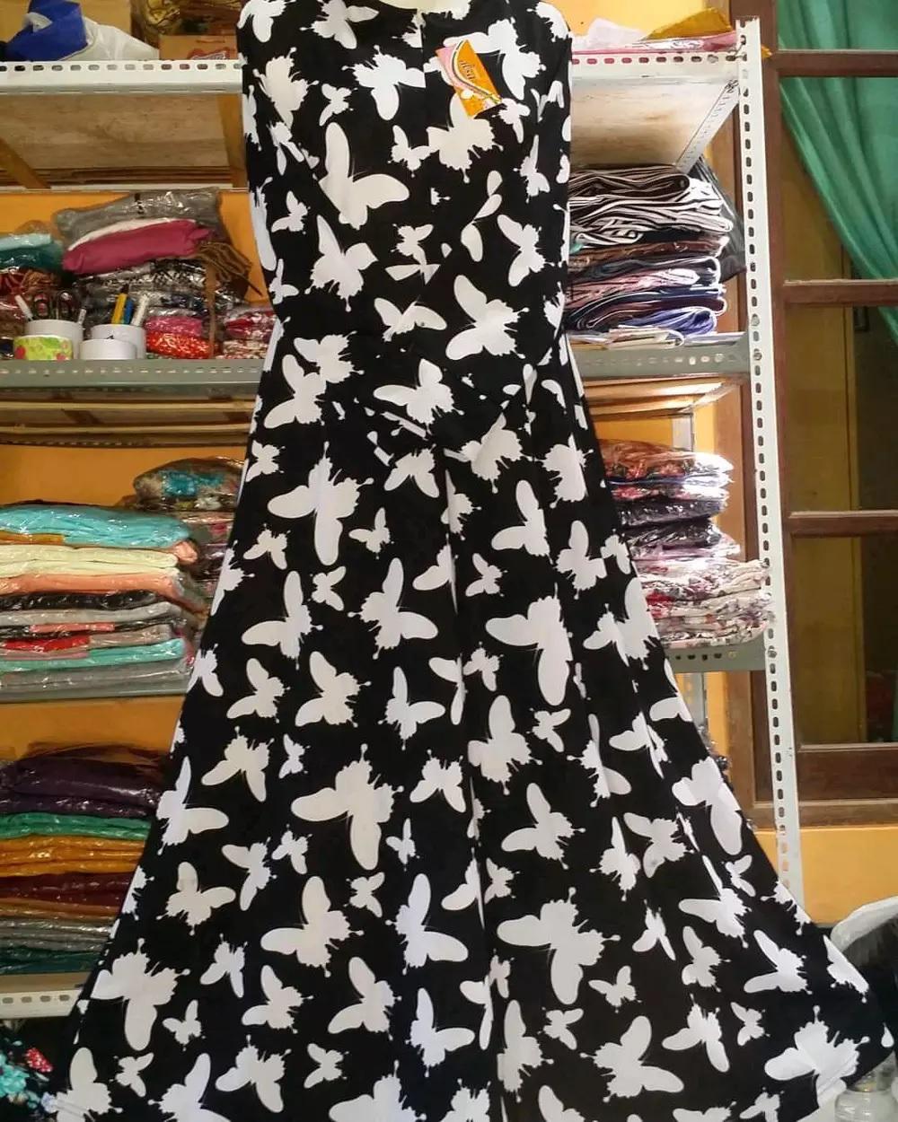 Gamis Wafle Kupu Hitam Istimewa