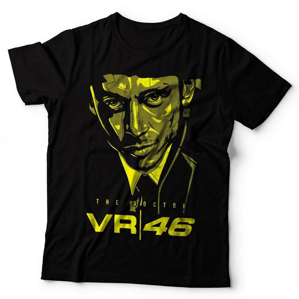 Kaos Baju Distro Rossi The Doctor Face Hitam ( T Shirt Baju Tshirt Vr 46 Forza Vale Motogp Movistar Rosi Vr46 ) Newotdesign Valen Tino Rosi OT DESIGN