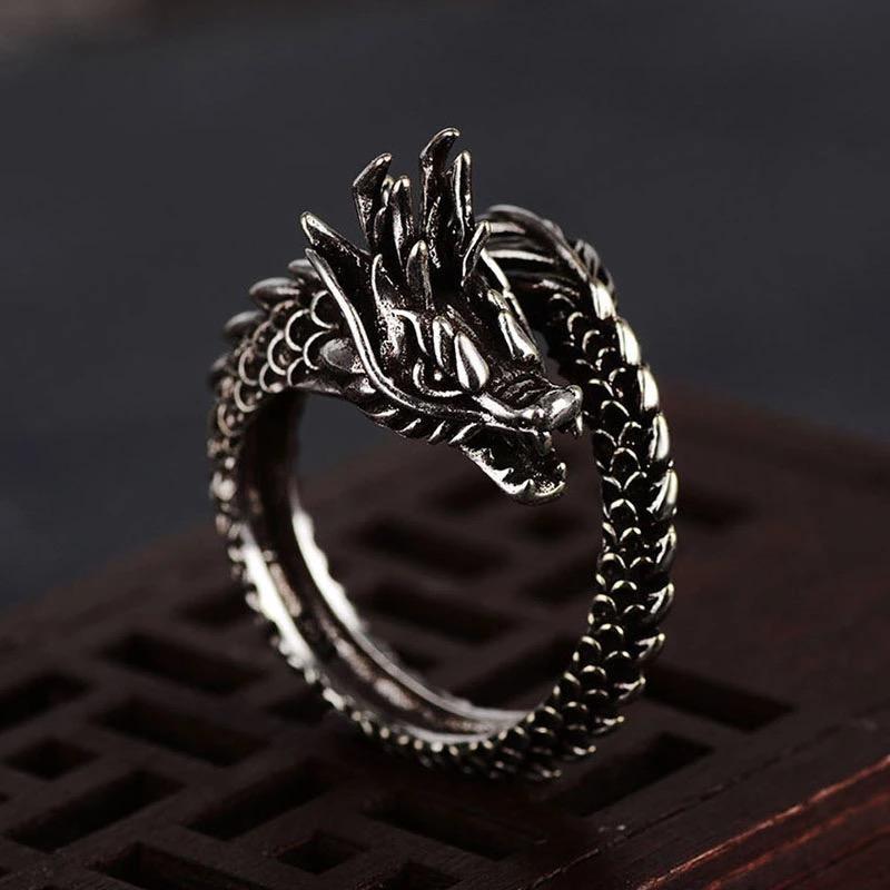 Aksesoris Cincin Pria Naga / Cincin Naga Cowok / Ular Bisa Untuk Cewek / Perempuan / Cincin Punk / Metal Unik Keren - Dragon Ring For Men / Women Good Quality