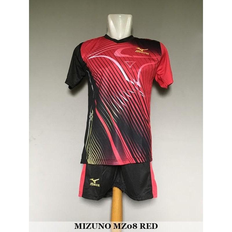TERMURAH Mizuno MZ08 Red - Baju Kaos Celana Setelan Voli Volly Jersey Olahraga