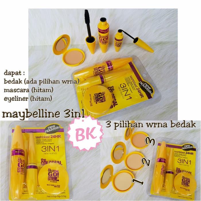 TIDAK BISA PILIH WARNA / MOTIF - MAYBELLINE COLOSSAL 3IN1 SET / MASCARA + EYELINER + POWDER 3 IN 1
