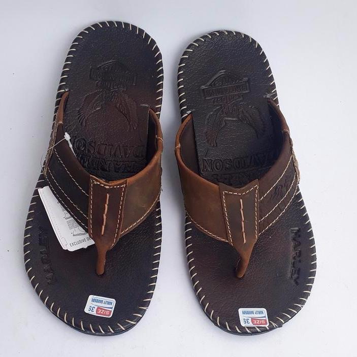 Akas Sandal Pria Kulit Asli Laris Manis 2018 – Cokelat Tua
