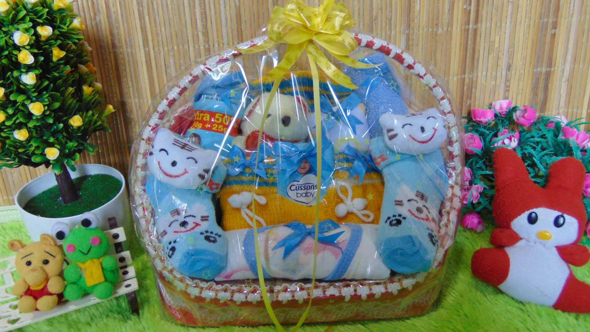 kembarshop - TERLARIS paket kado bayi baby gift – kado lahiran – parcel kado bayi – parsel bayi laki-laki – keranjang lilit BOY
