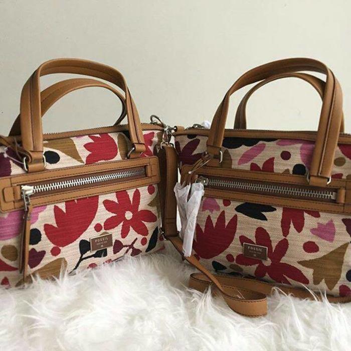 Tas Fossil Original Dawson Satchel Flower NWT Authentic