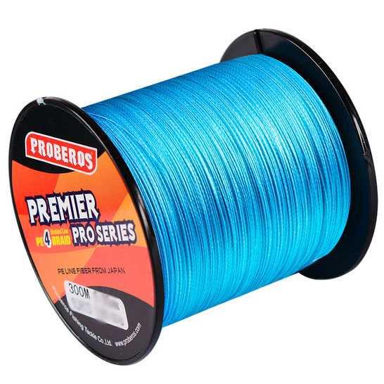 Proberos Premier Pro Series Benang Pancing Braided 0.33mm 300M Thick Fishing Tali Senar PE Material Kuat Super Strong Tidak Mudah Putus Tahan Lama Roll Aksesoris Memancing Ikan Sungai Laut Danau s9751 - Blue