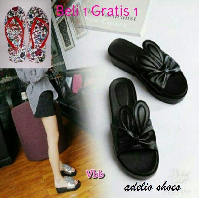 Adelioshoes - Sandal slop pita kelinci lucu ADL1206